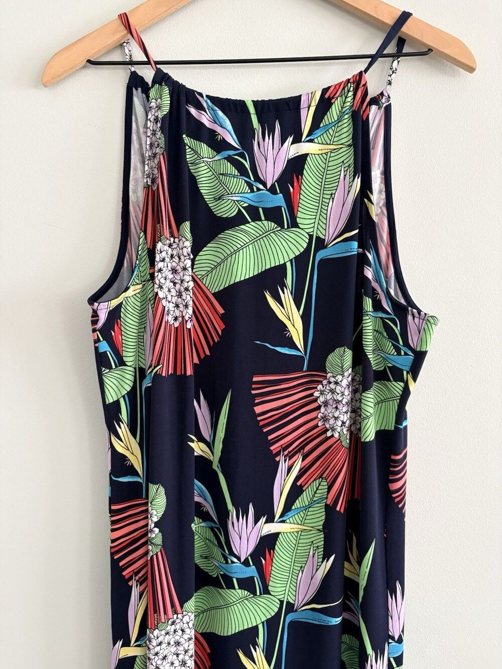 Trina Turk Milian 2 Floral Maxi Halter Dress Women Large Tropical Floral Resort - Picture 2 of 6